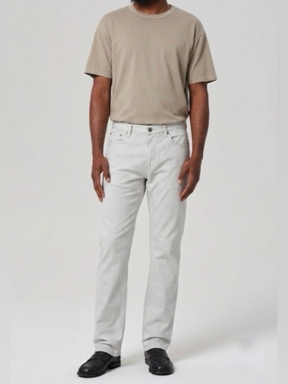 128 CITIZENS OF HUMANITY Men's SID Cotton Straight Leg Jeans - Ivory, Sz 36